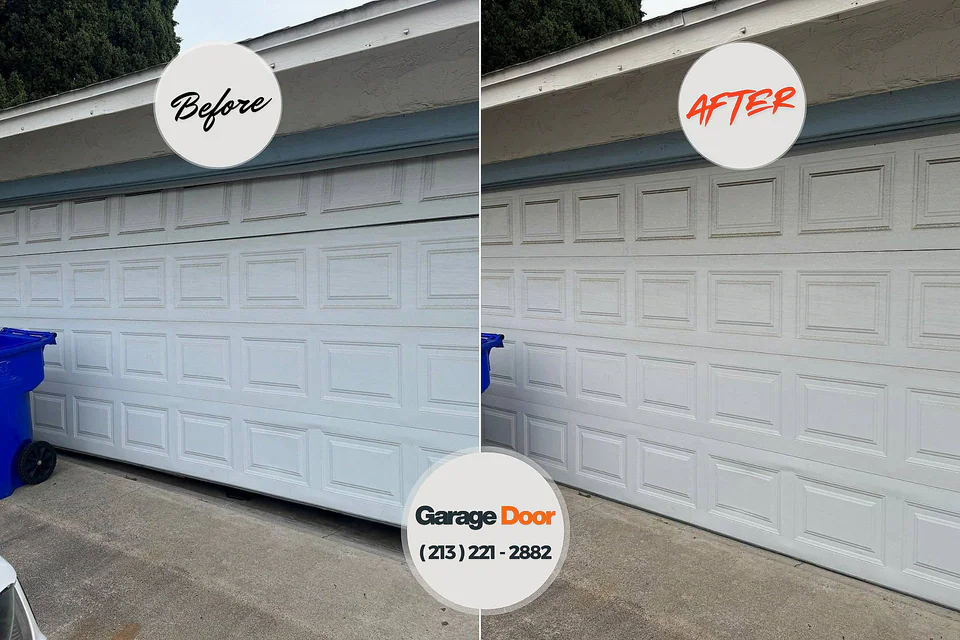 Before and after: garage door repair Oxoboxo River, CT